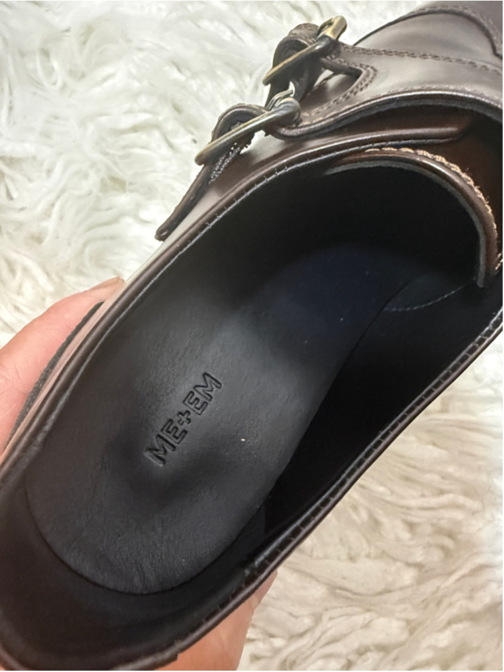ME+EM double buckle strap dark brown leather size women’s 10 - Picture 9 of 11